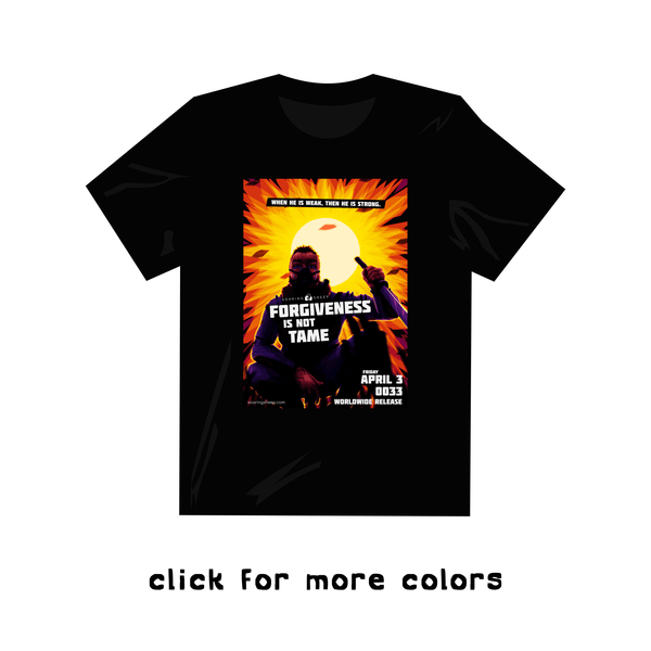 Custom t-shirt mockup - Forgiveness Ain't Tame - Front - Black